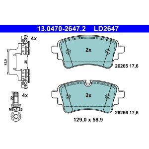 Set placute frana,frana disc ATE