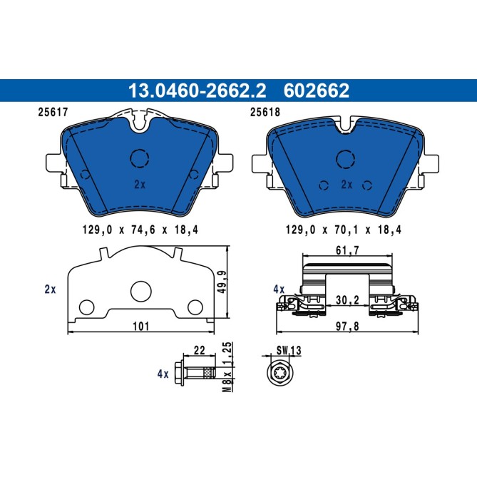 Set placute frana,frana disc ATE