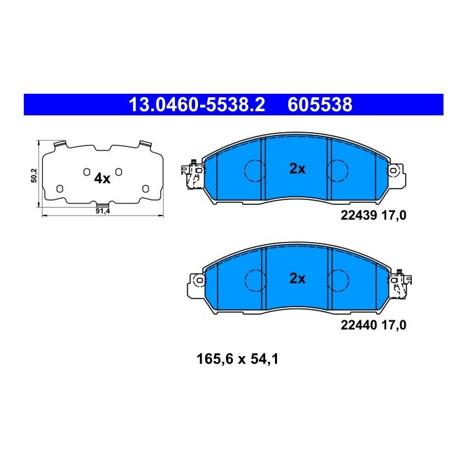 Set placute frana,frana disc ATE