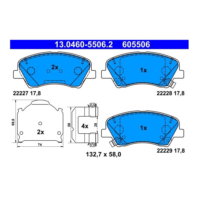 Set placute frana,frana disc ATE