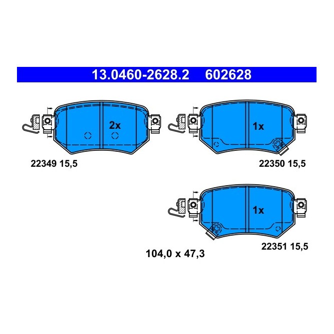 Set placute frana,frana disc ATE