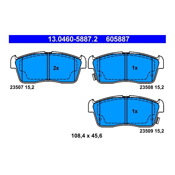 Set placute frana,frana disc ATE