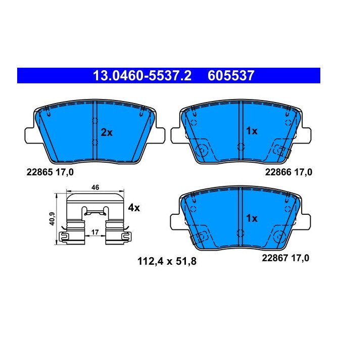 Set placute frana,frana disc ATE