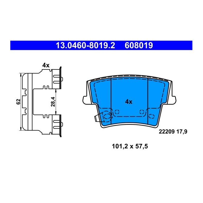 Set placute frana,frana disc ATE