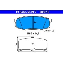 Set placute frana,frana disc ATE