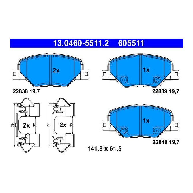 Set placute frana,frana disc ATE