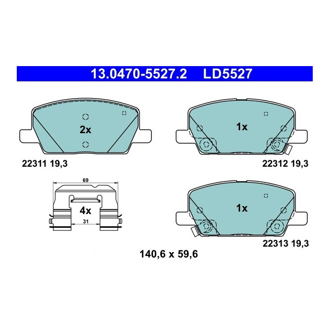 Set placute frana,frana disc ATE