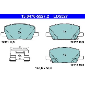 Set placute frana,frana disc ATE