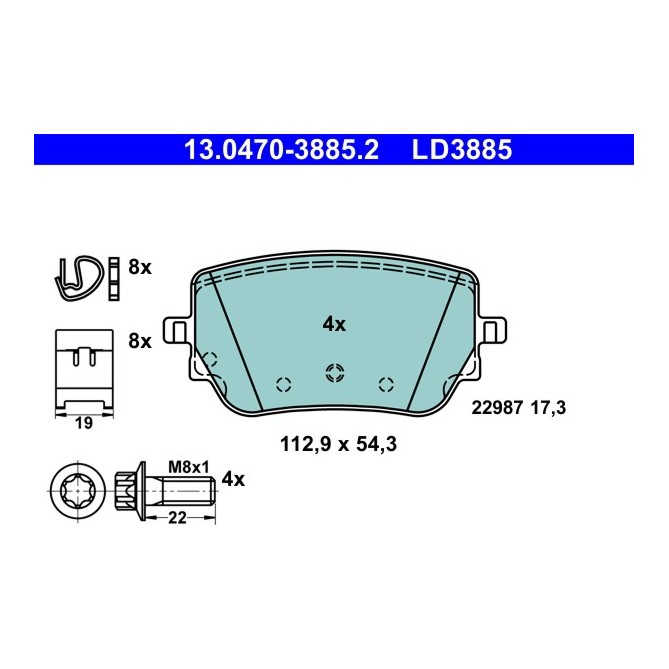 Set placute frana,frana disc ATE