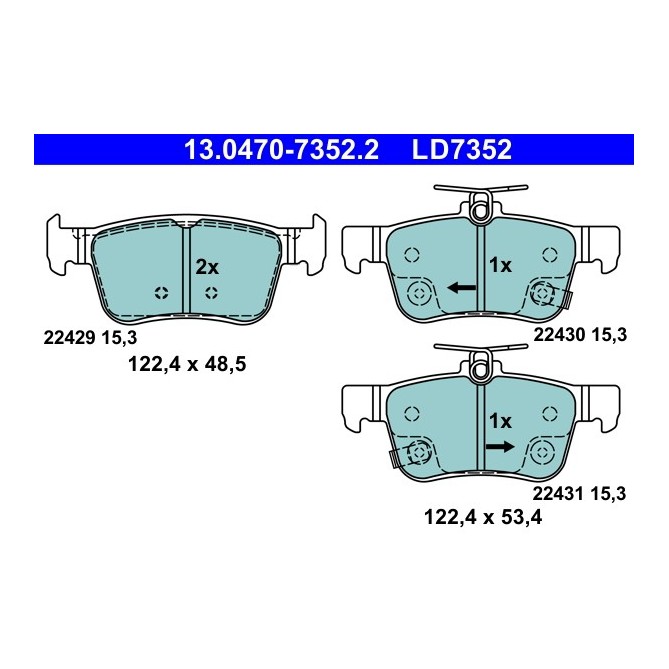 Set placute frana,frana disc ATE