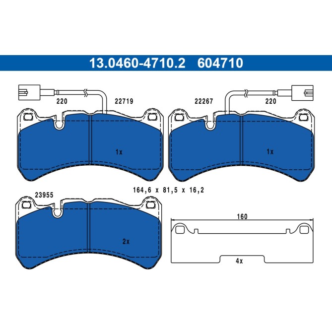 Set placute frana,frana disc ATE