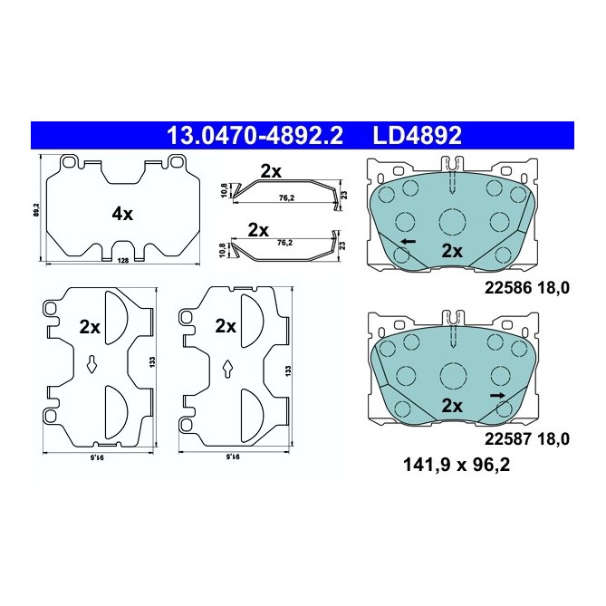 Set placute frana,frana disc ATE