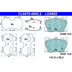 Set placute frana,frana disc ATE