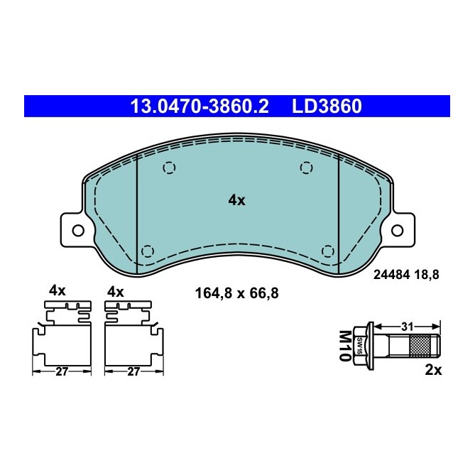 Set placute frana,frana disc ATE