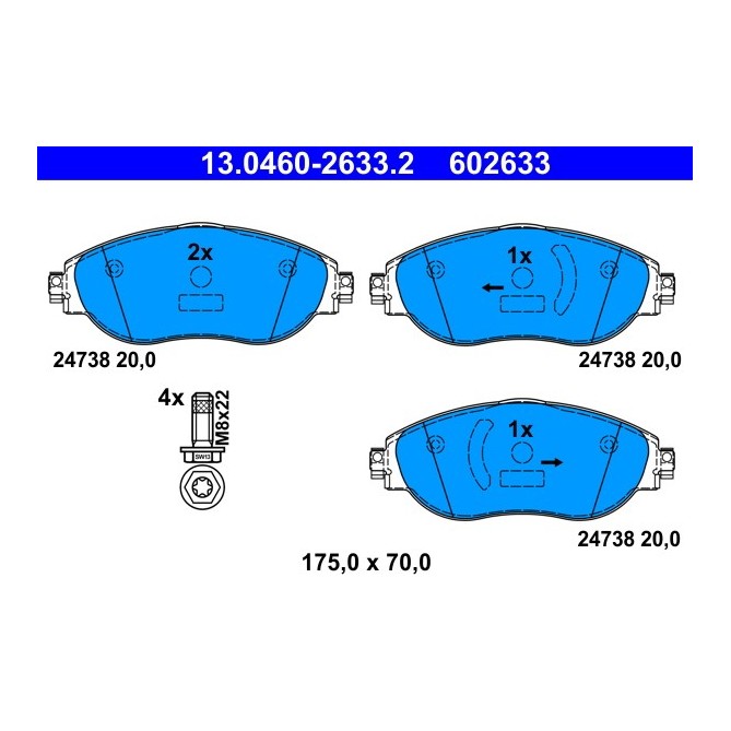 Set placute frana,frana disc ATE