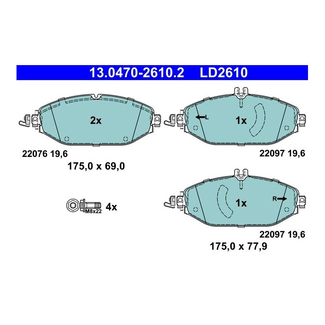 Set placute frana,frana disc ATE