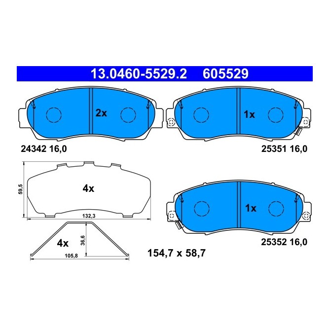 Set placute frana,frana disc ATE