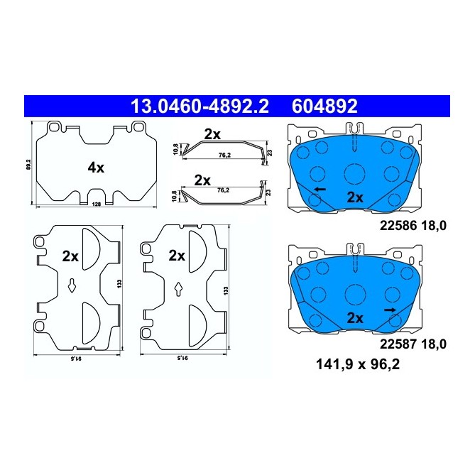 Set placute frana,frana disc ATE