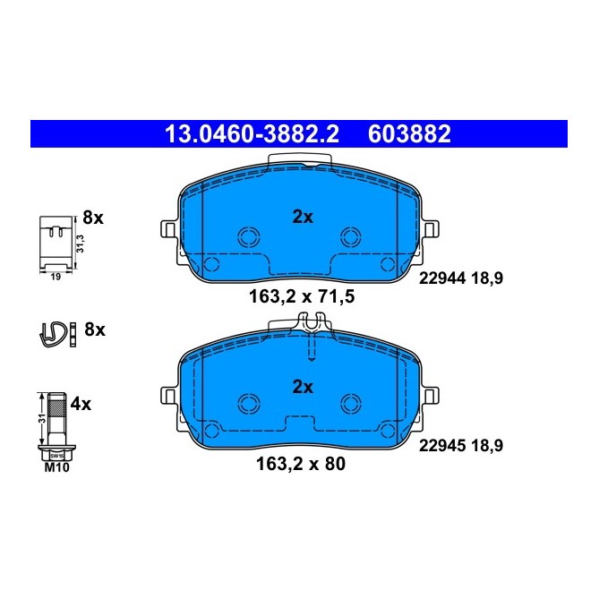 Set placute frana,frana disc ATE