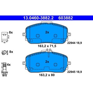 Set placute frana,frana disc ATE