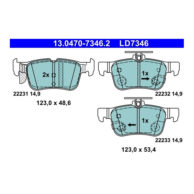 Set placute frana,frana disc ATE