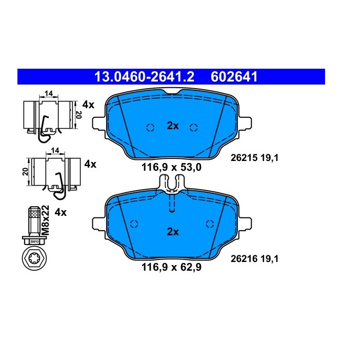 Set placute frana,frana disc ATE