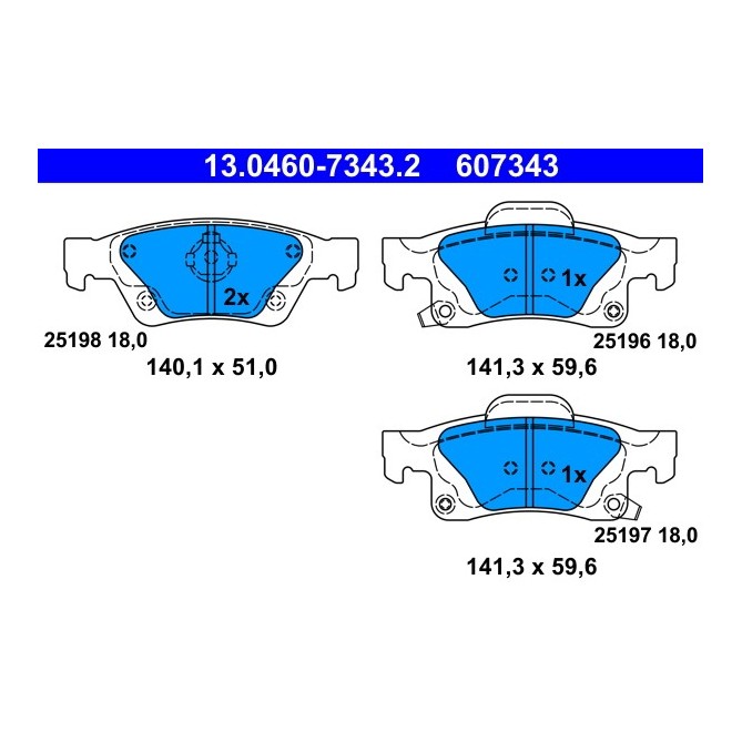 Set placute frana,frana disc ATE