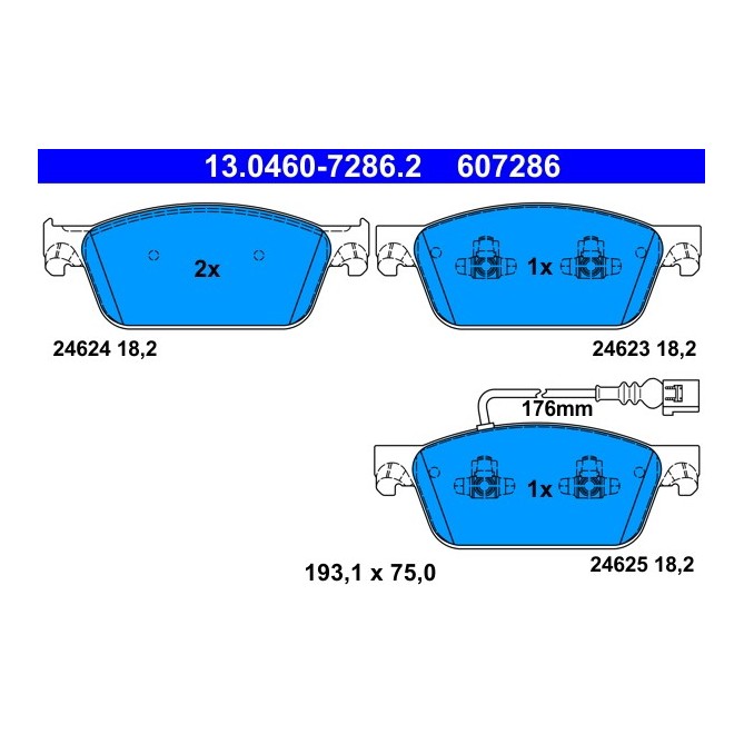 Set placute frana,frana disc ATE