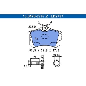 Set placute frana,frana disc ATE