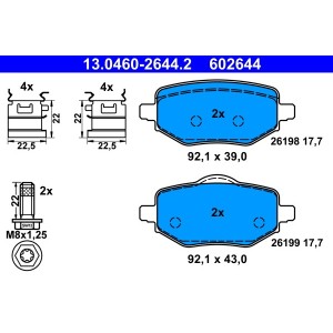 Set placute frana,frana disc ATE