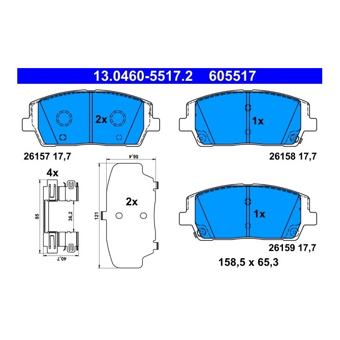 Set placute frana,frana disc ATE