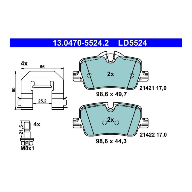 Set placute frana,frana disc ATE