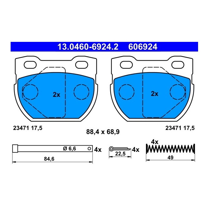 Set placute frana,frana disc ATE