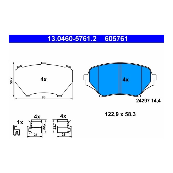 Set placute frana,frana disc ATE