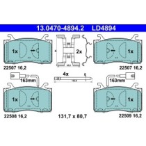 Set placute frana,frana disc ATE