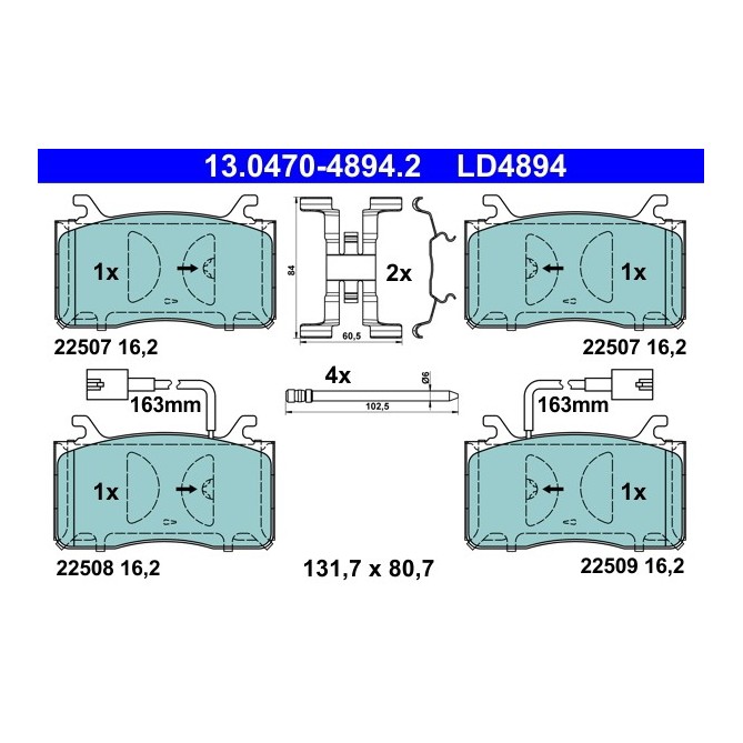 Set placute frana,frana disc ATE