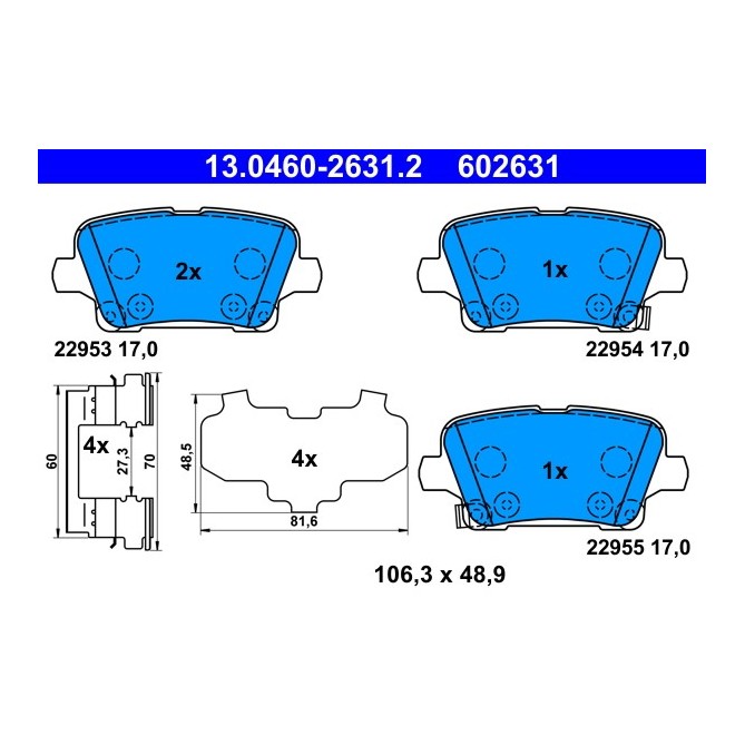 Set placute frana,frana disc ATE