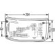 Stopuri spate HELLA roşu T-colţ lampă 24V 5W NEOPLAN 133mm x 133mm x 264mm