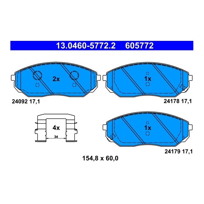 Set placute frana,frana disc ATE