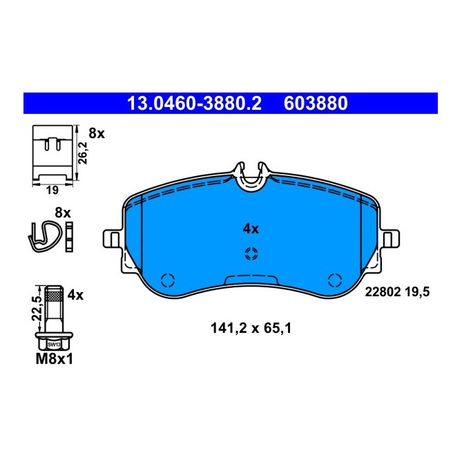 Set placute frana,frana disc ATE