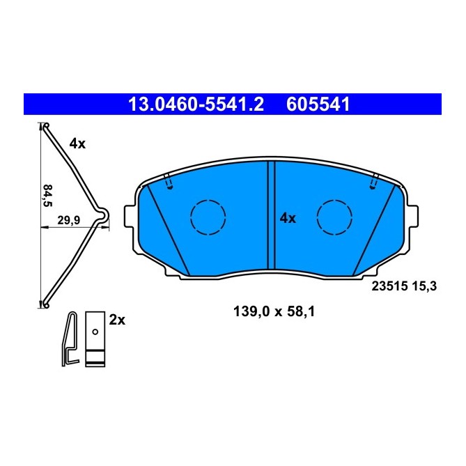 Set placute frana,frana disc ATE