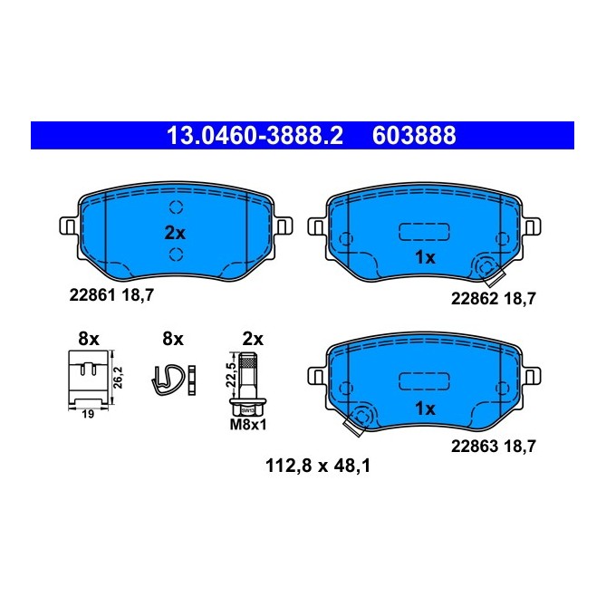 Set placute frana,frana disc ATE