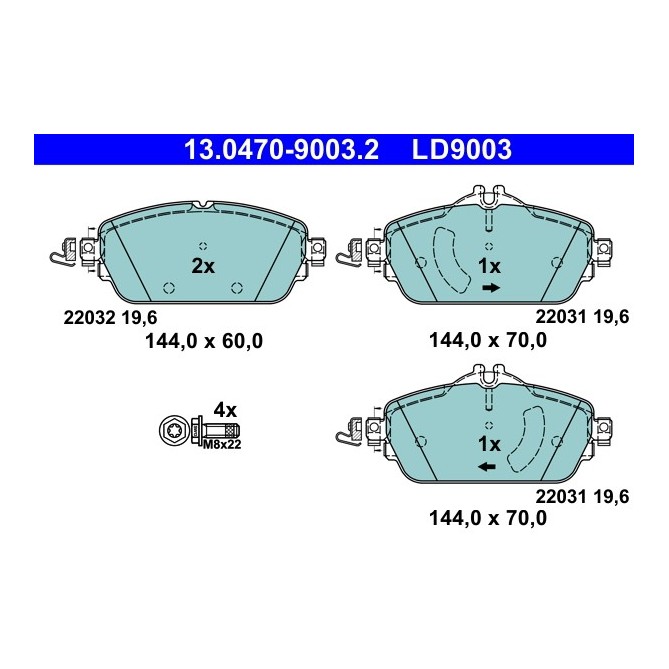 Set placute frana,frana disc ATE