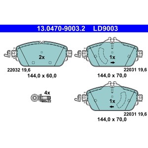 Set placute frana,frana disc ATE