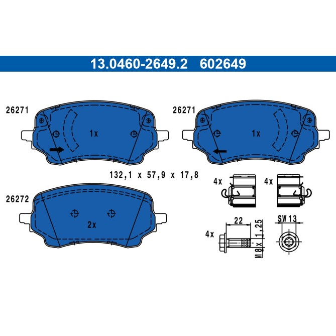 Set placute frana,frana disc ATE