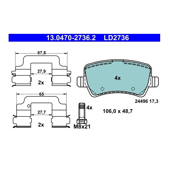 Set placute frana,frana disc ATE