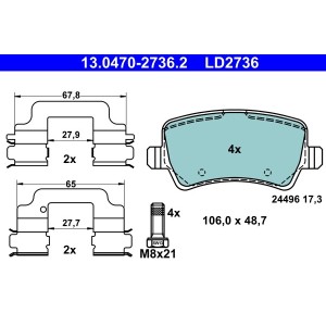 Set placute frana,frana disc ATE