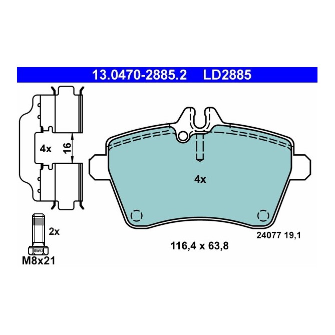 Set placute frana,frana disc ATE