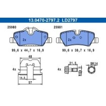 Set placute frana,frana disc ATE