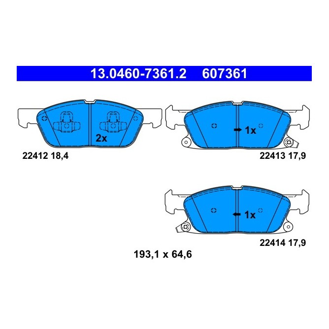 Set placute frana,frana disc ATE